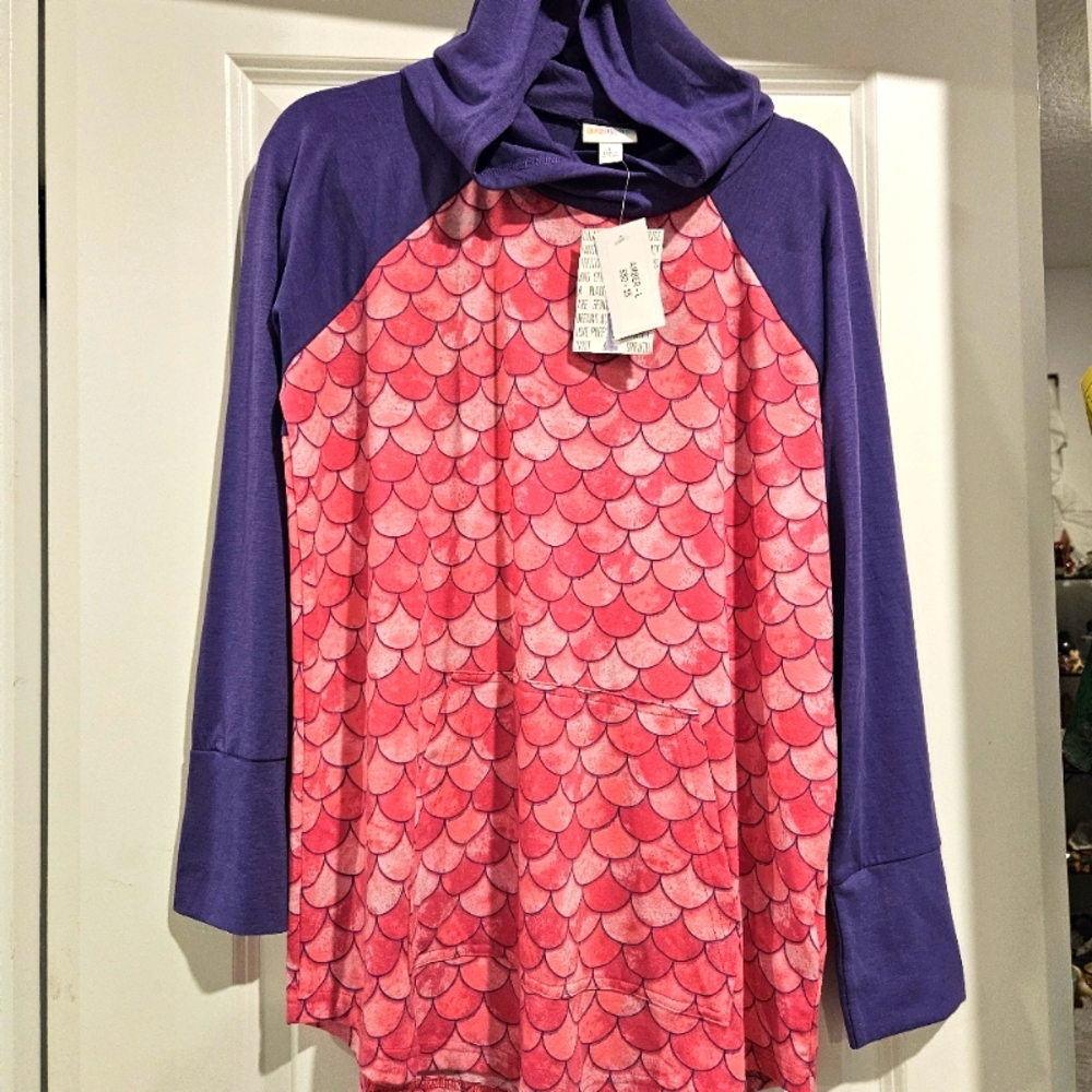 New Nwt Lularoe Amber Hoodie Jacket Soft Mermaid L Large